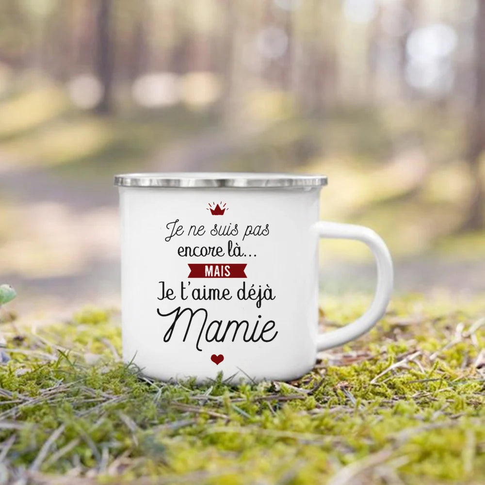 Super Papy Mamie Enamel Mug – Grandma & Grandpa Gift