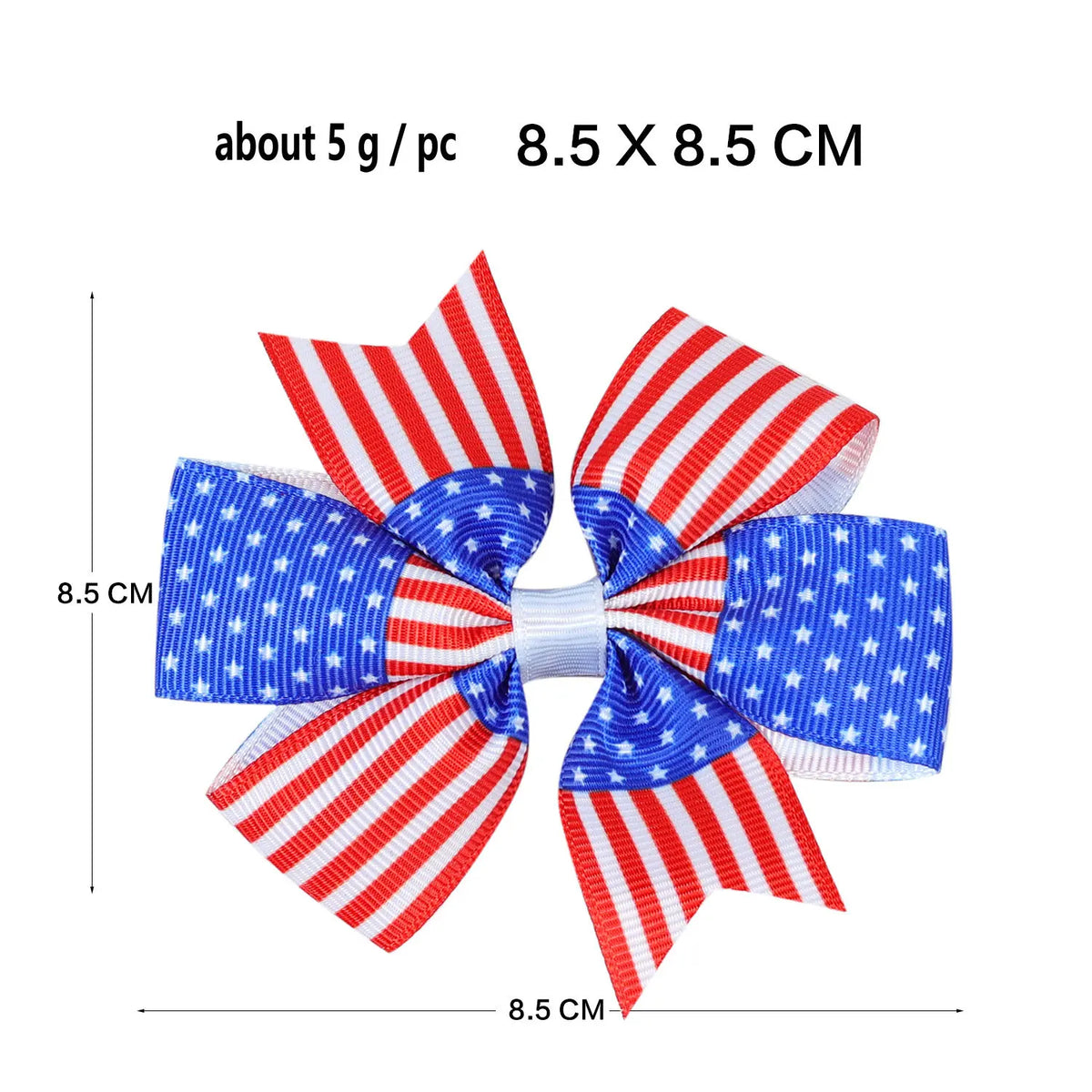 2-Pack 4th of July Hair Bows – Patriotic Star Clips for Girls