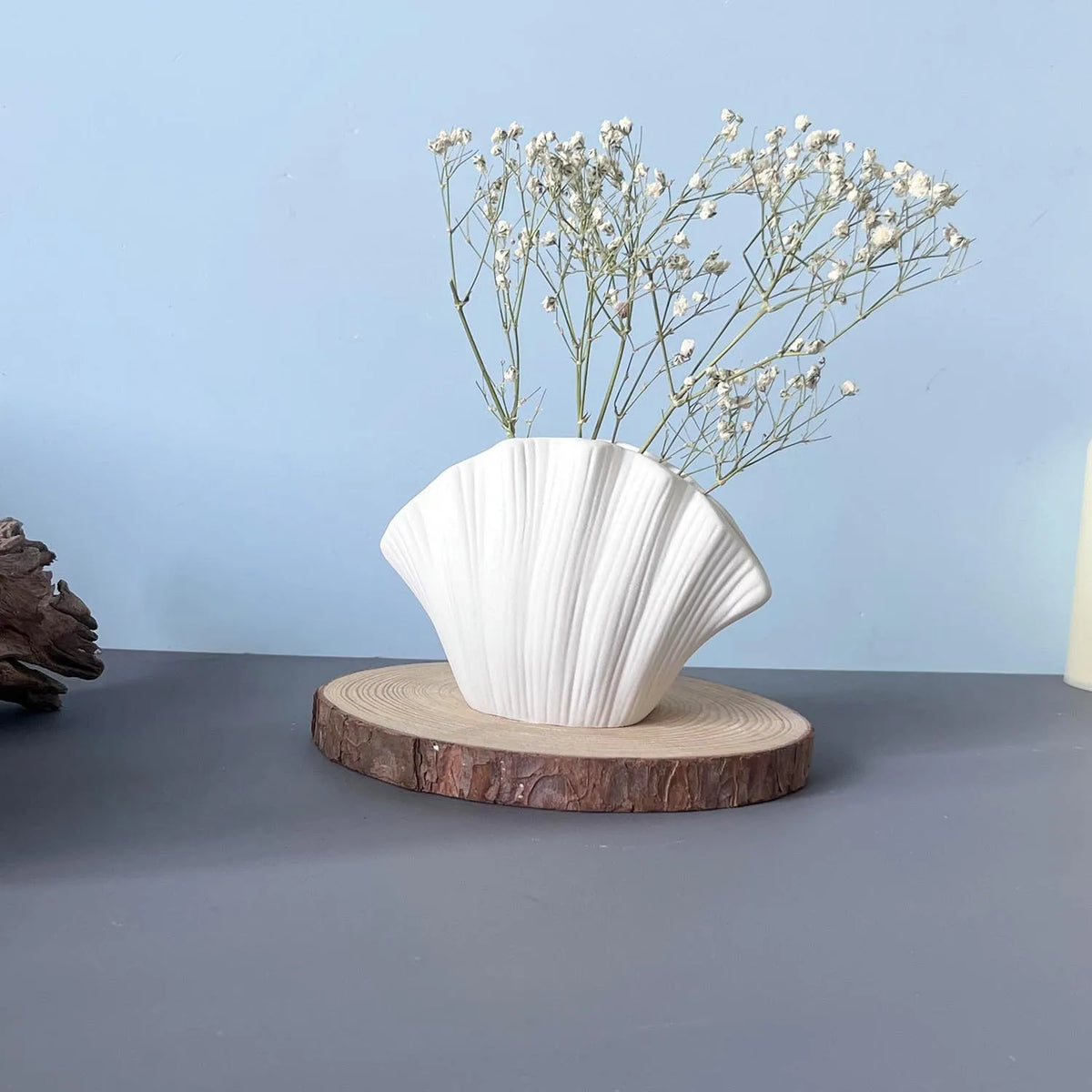 Shell Vase Silicone Mold – DIY Plaster Cement Flower Vase