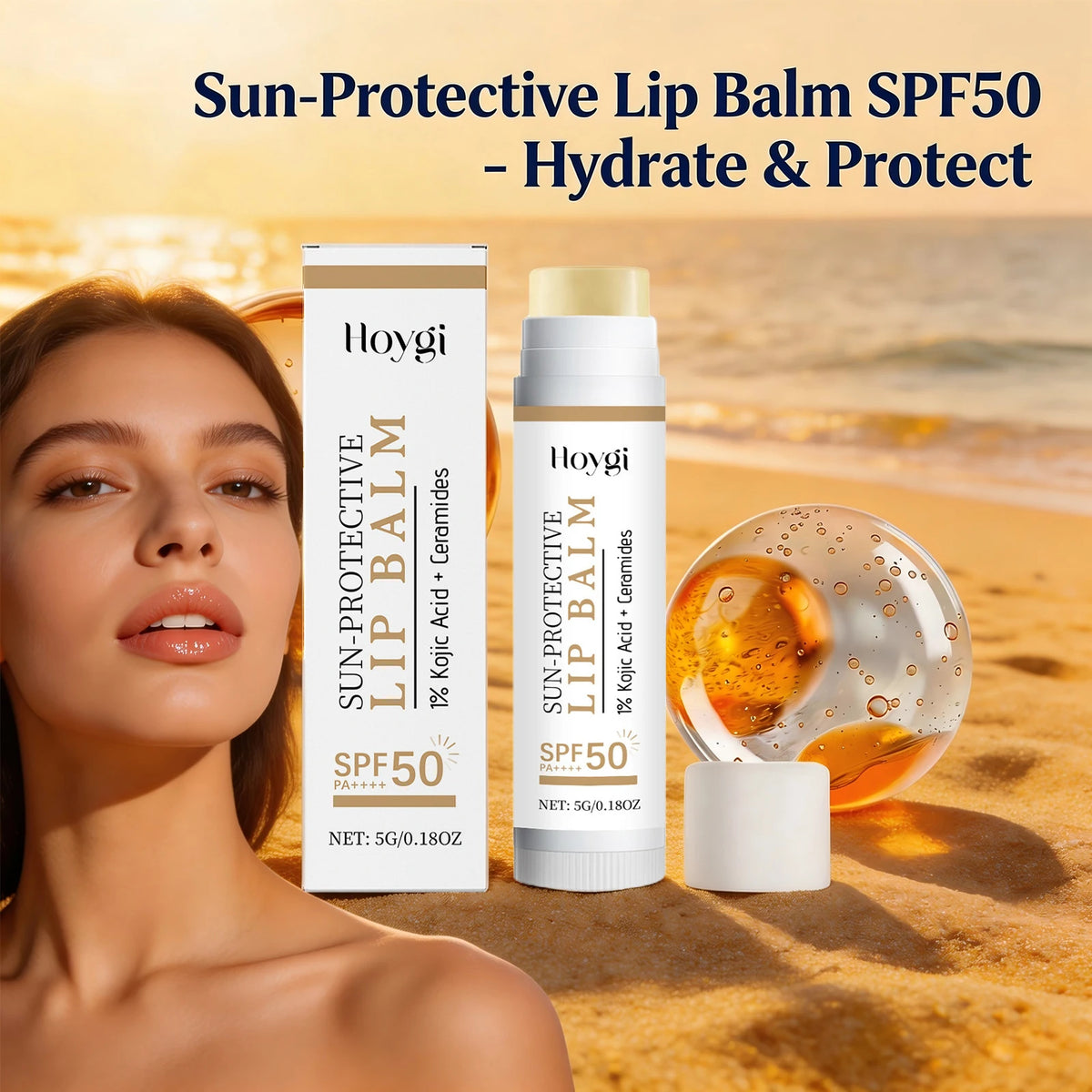 SPF 50+ Lip Balm with Kojic Acid & Ceramide | Hoygi