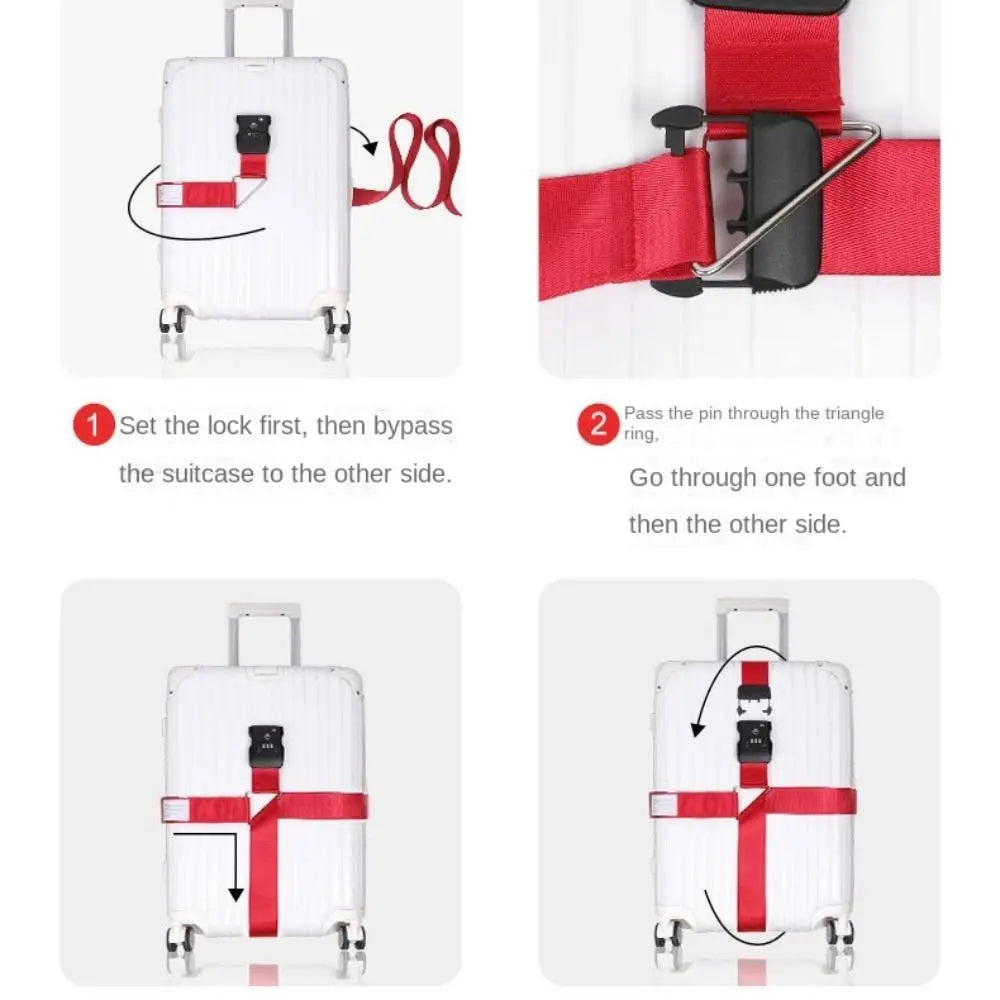 Luggage Strap with Password Lock | Nylon Travel Suitcase Belt