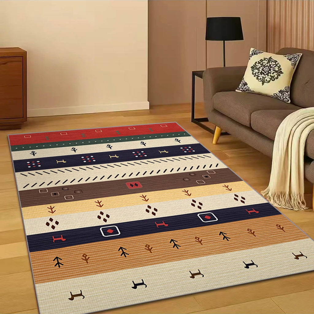 VIKAMA Crystal Pile Washable Area Rug – Non-Slip Modern Mat