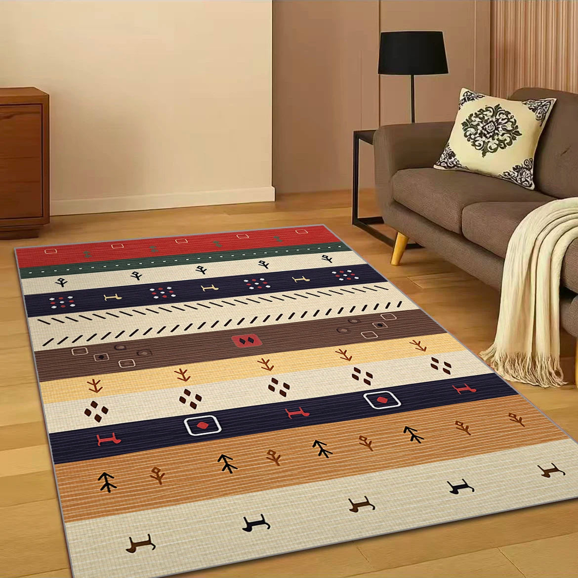 VIKAMA Crystal Pile Washable Area Rug – Non-Slip Modern Mat
