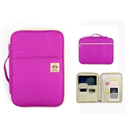 Waterproof A4 File Folder Zipper Bag – Large Capacity Document Case