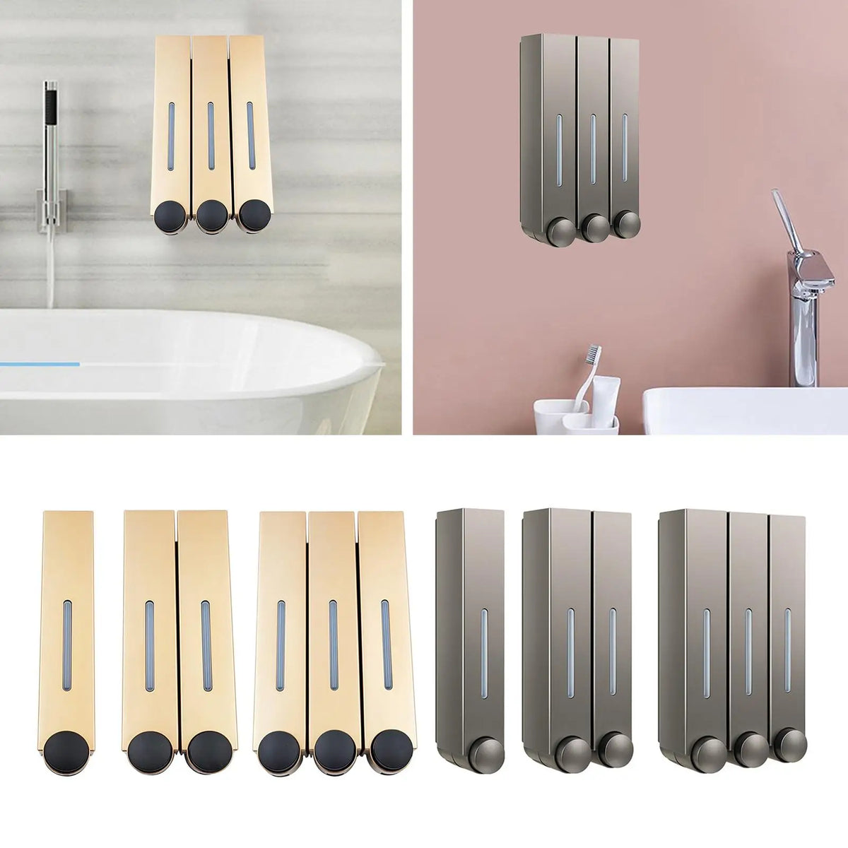 Wall Mounted Soap & Lotion Dispenser – Single/Double/Triple