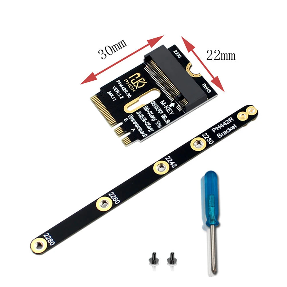 M.2 A+E to M-Key NVMe PCIe 4.0 WiFi Adapter Extend Card