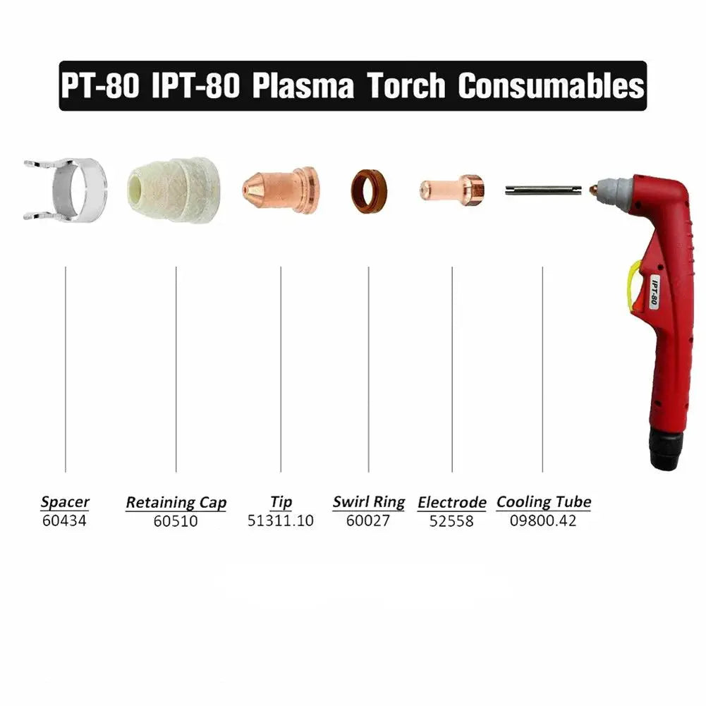 10-Pack PT-80 Plasma Torch Electrodes 52558 – IPT80 PTM80