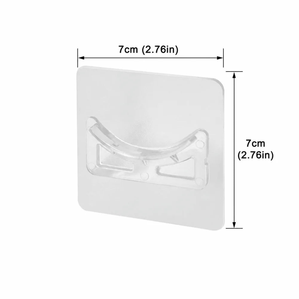 2-Pack No-Drill Self-Adhesive Curtain Rod Holders – Clear ABS