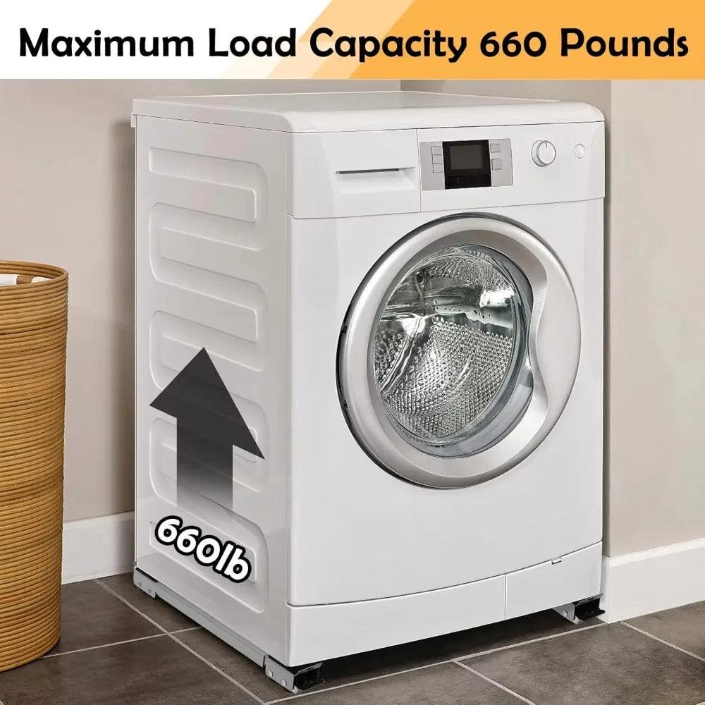 Adjustable Appliance Base with 360° Universal Wheels – 2-Pack