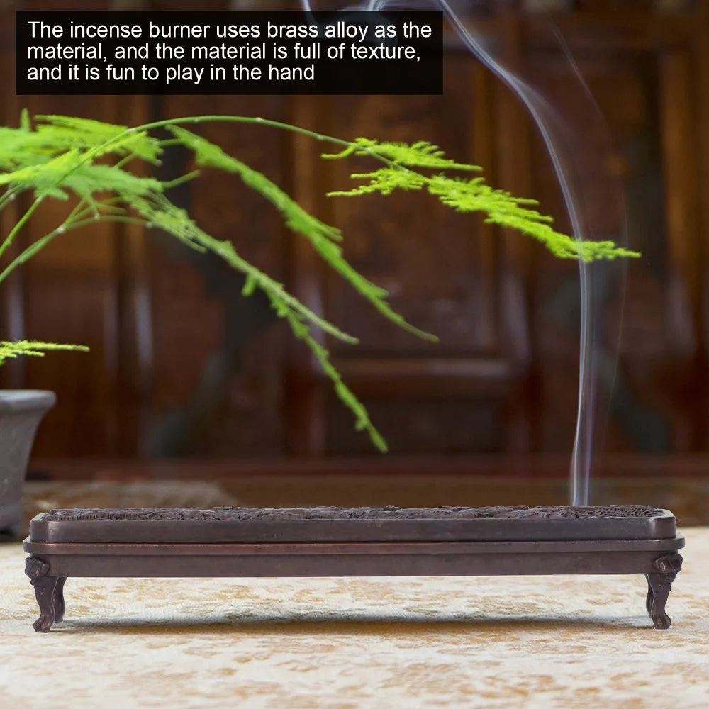 Brass Alloy Antique Incense Burner Box Set – 3pcs Spill-Proof
