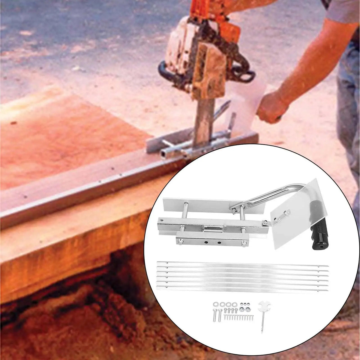 Portable Chainsaw Edging Sawmill Milling Attachment & Guide Rail