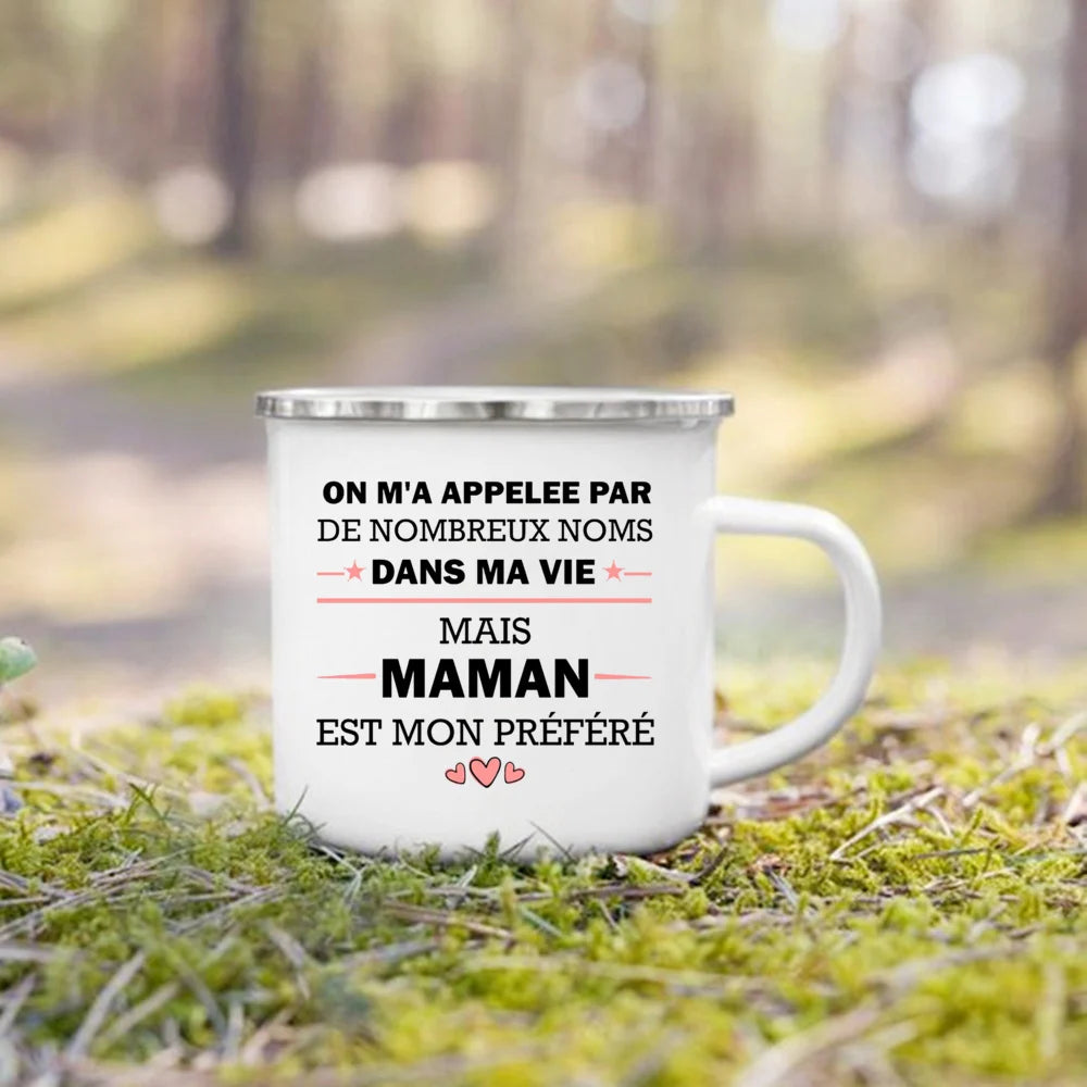 Super Papy Mamie Enamel Mug – Grandma & Grandpa Gift