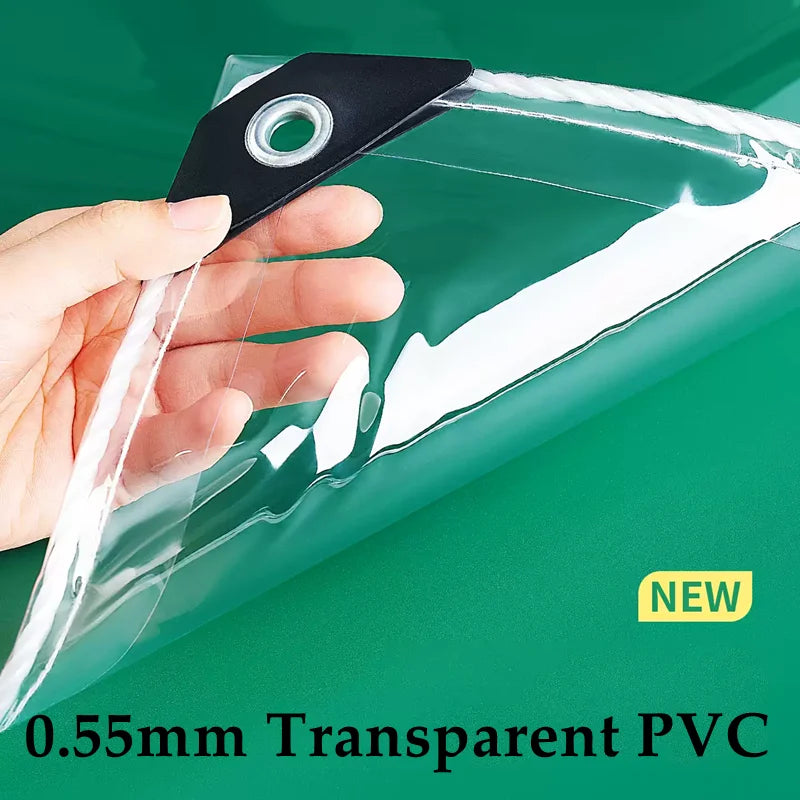 0.55mm Transparent PVC Tarpaulin – Waterproof Windproof Cover
