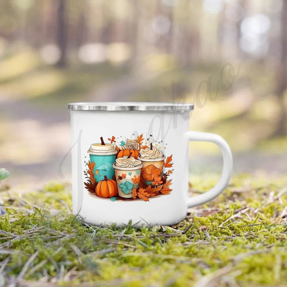 Tis' The Season Enamel Mug | Fall Coffee & Cocoa Cup Gift