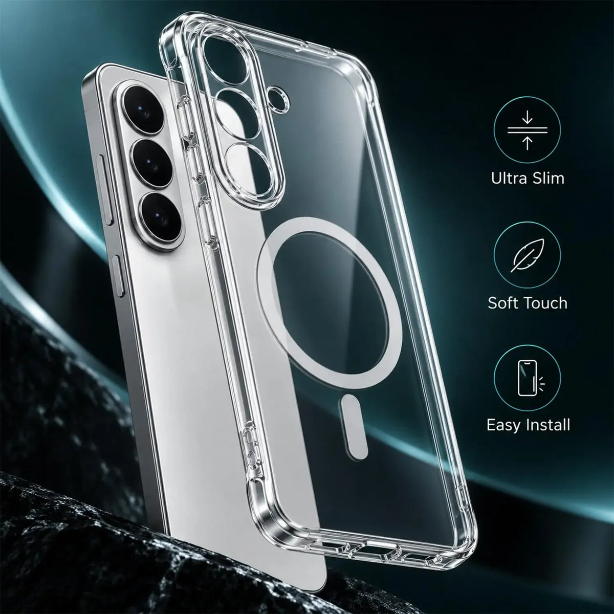Samsung Galaxy S26 FE 5G Magnetic Clear Silicone Case