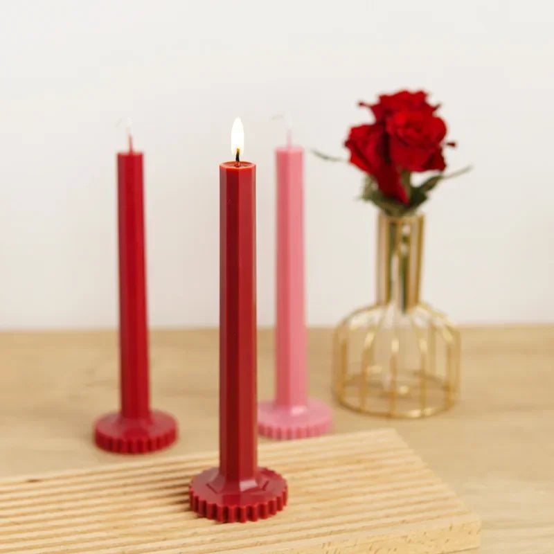 Striped Long Rod Candle Mold – PC Plastic Gear Column Mould