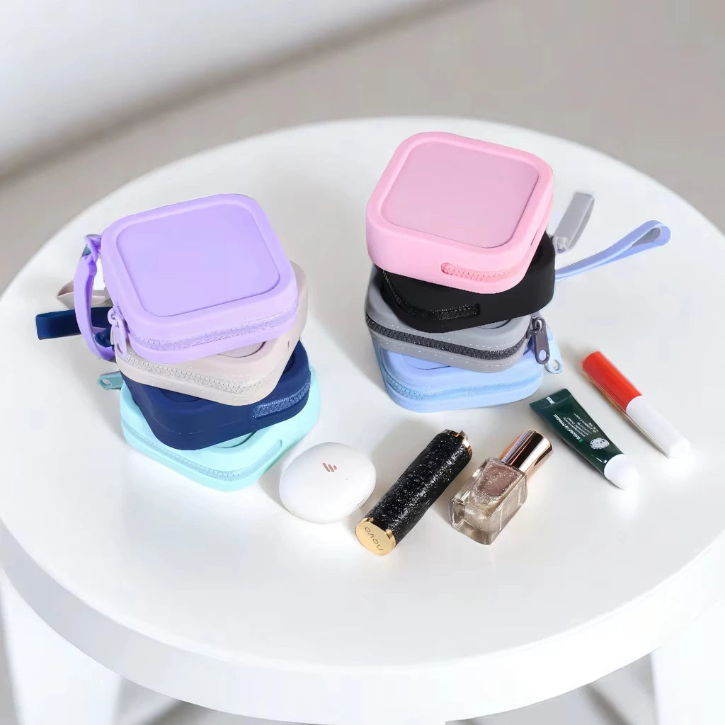 Silicone Earphone Storage Bag | Mini Zipper Cable Organizer