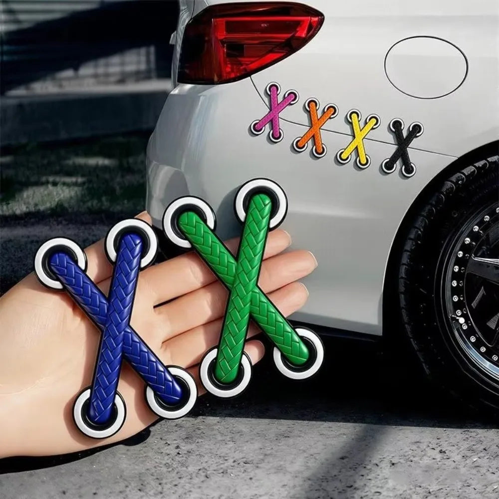 3D Cross PVC Vinyl Decal – Multicolor Car & Motorcycle Sticker