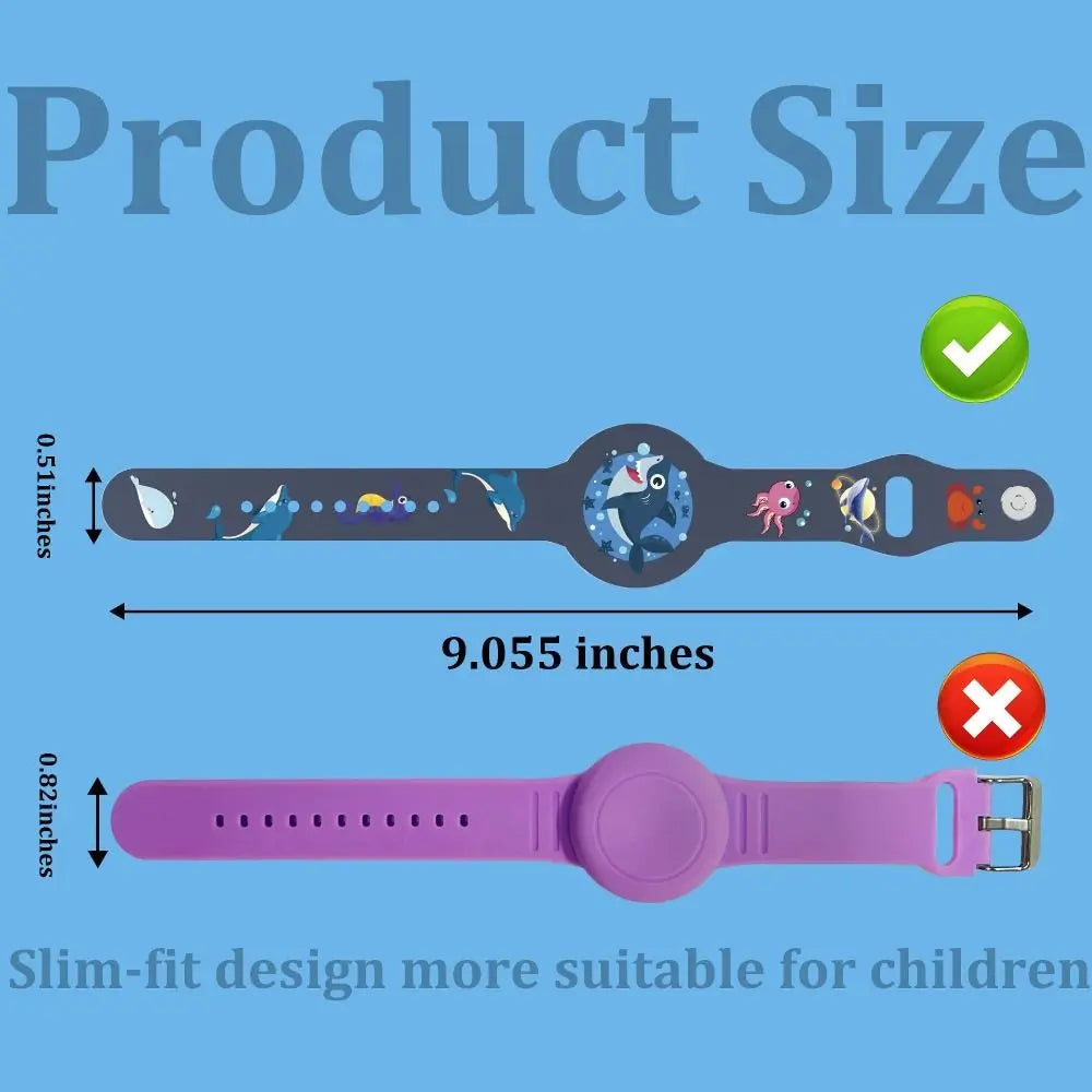 Silicone Kids AirTag Wristband – Waterproof Tracker Case
