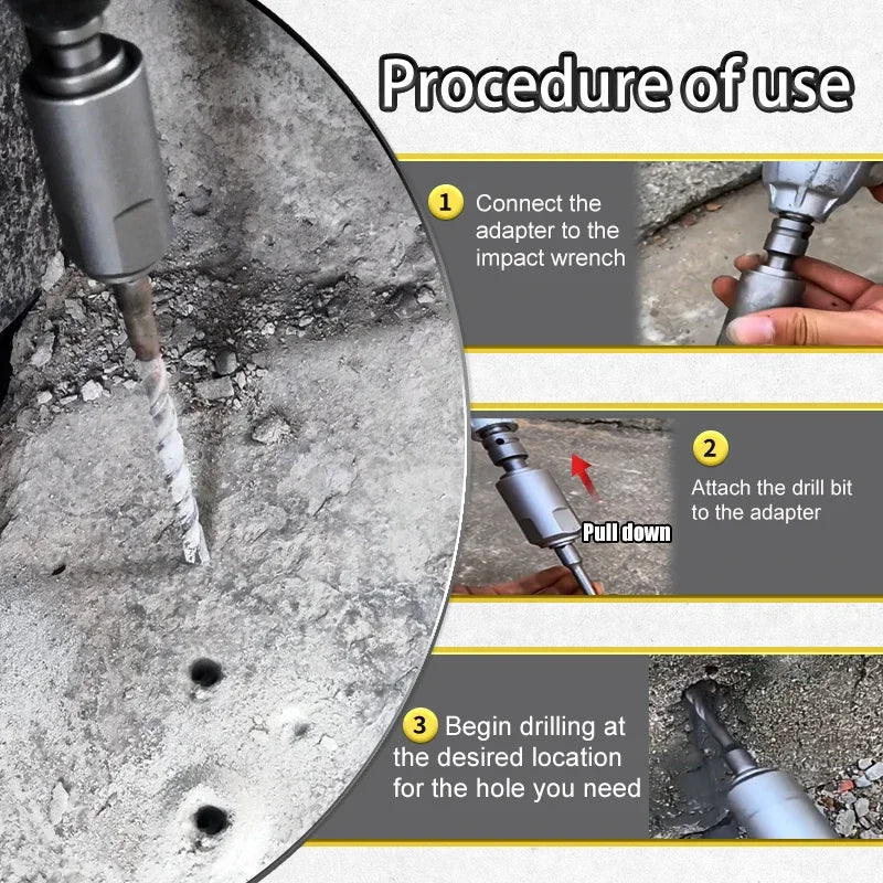 SDS-Plus & Square Adapter – Impact Wrench to Electric Hammer
