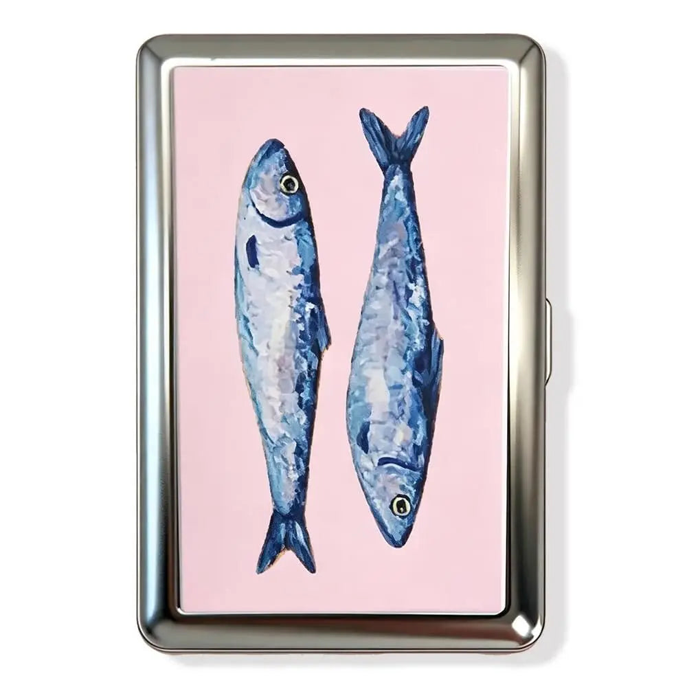 Vintage Metal Card Case – Flip-Open Compact Pocket Holder