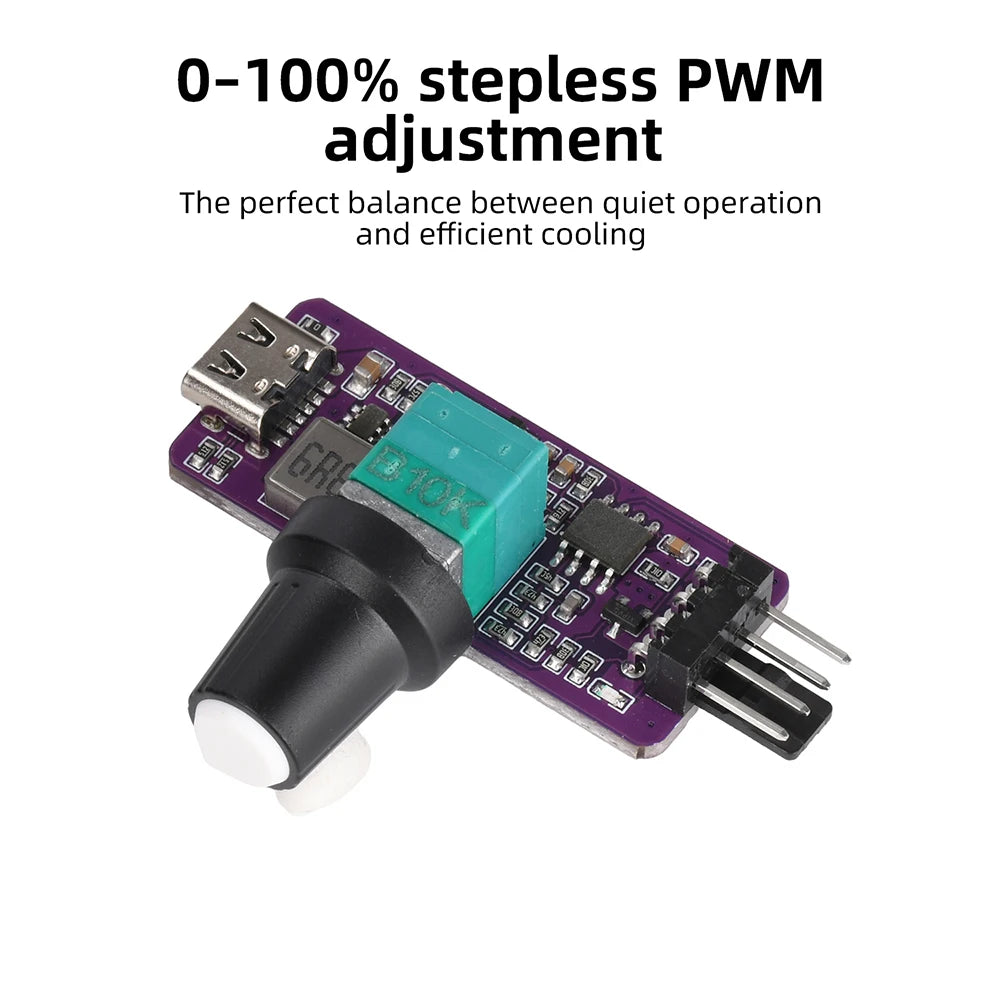 4-Pin PWM Fan Controller USB-C to 12V DIY Module | Gaqqee