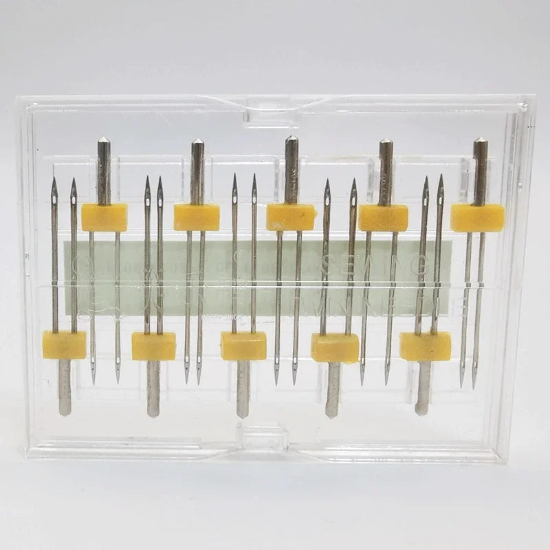 10-Piece Twin Double Needle Set for Sewing Machines – All Sizes