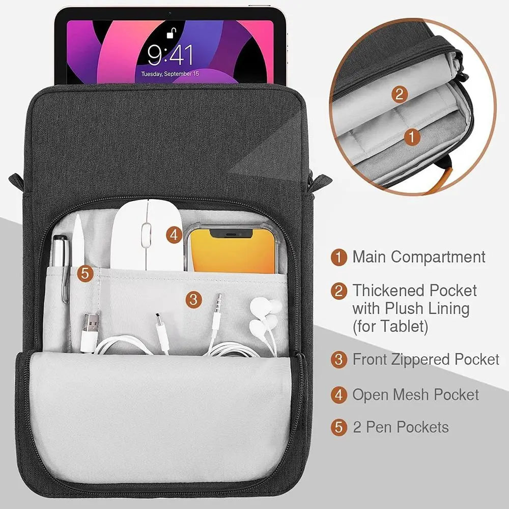 Tablet Sleeve Bag 9–13.3" | Shoulder Strap Carrying Case