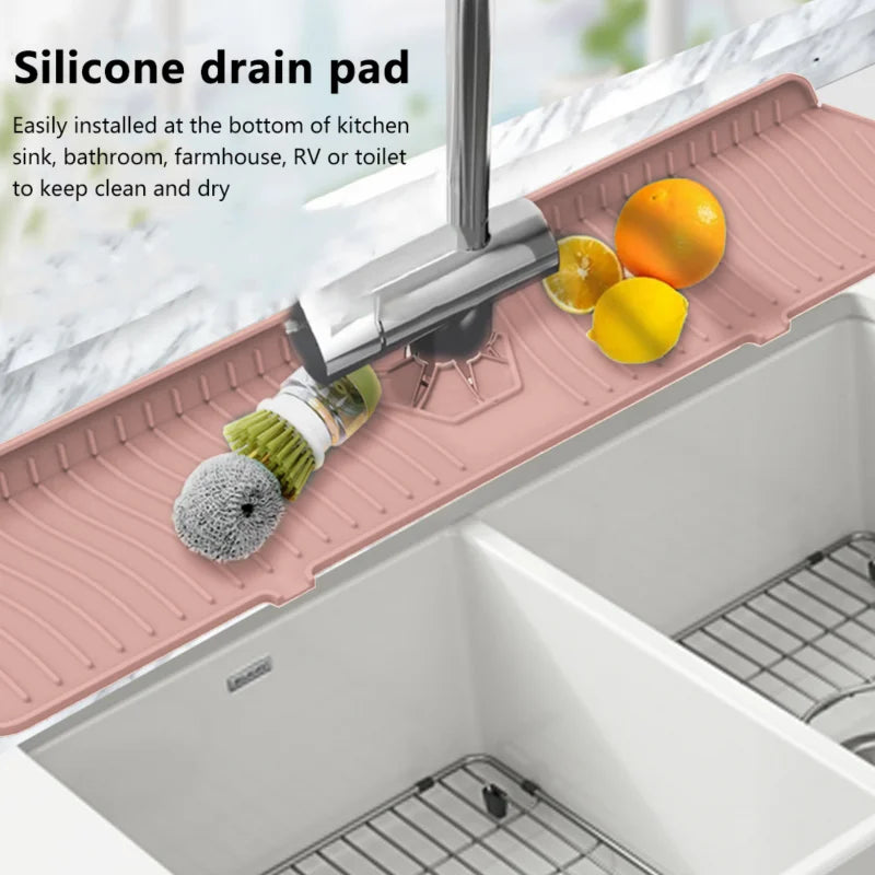 Silicone Faucet Mat – Sink Splash Guard & Drip Catcher Pad