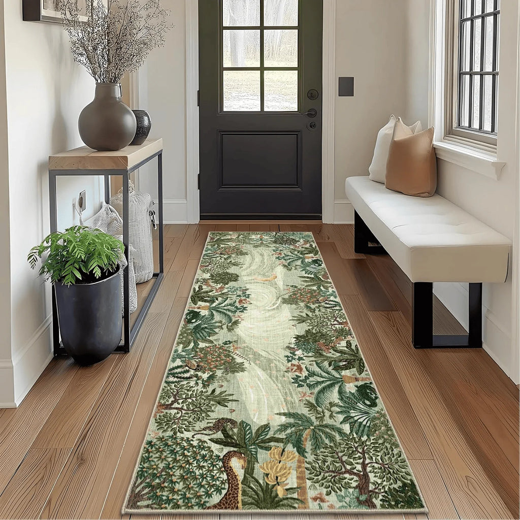 Jungle Tiger Print Runner Rug – Anti-Slip Polyester Mat