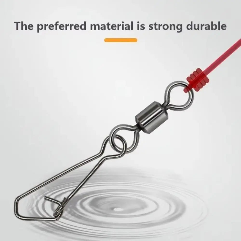 Stainless Steel Rolling Swivel Snaps – 50pcs Fishing Connectors