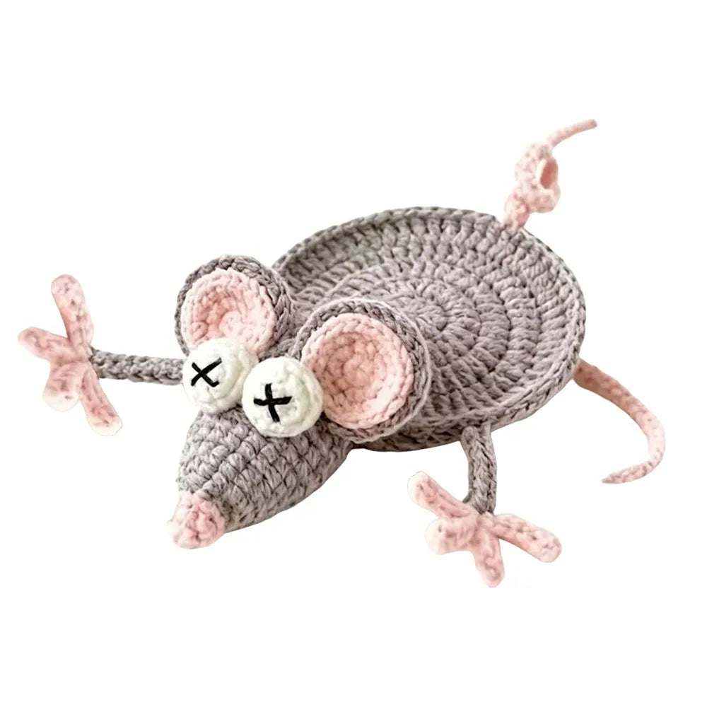 Handmade Crochet Animal Coaster – Knitted Cotton Drink Mat