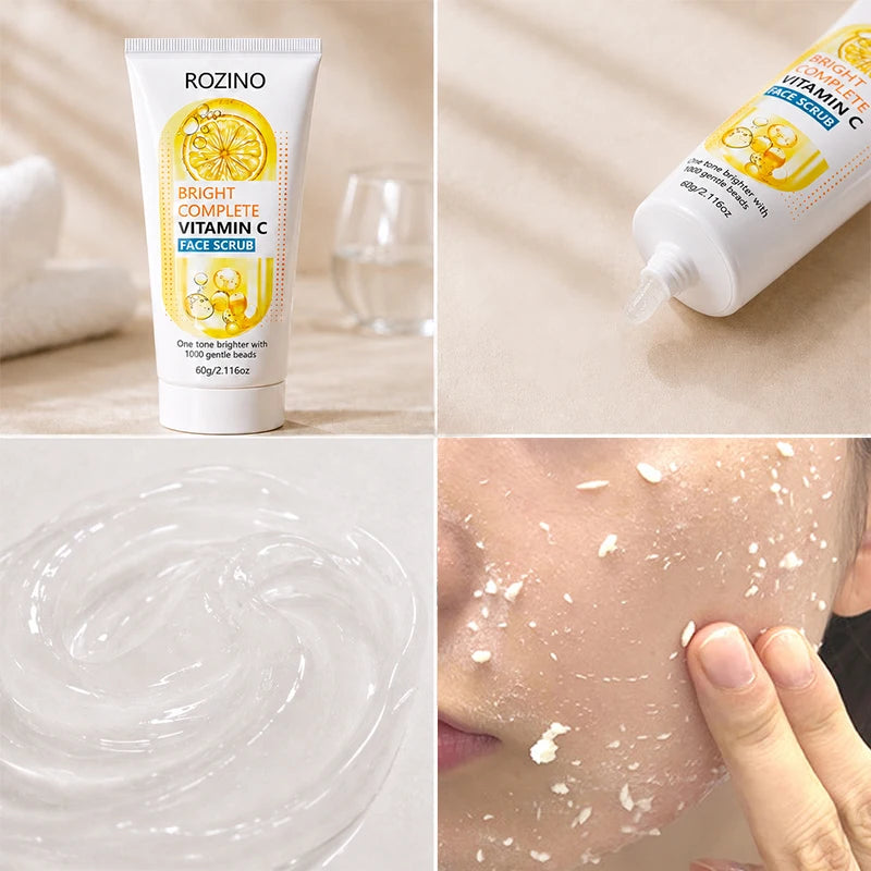 ROZINO Vitamin C Facial Scrub – Exfoliating Brightening Gel