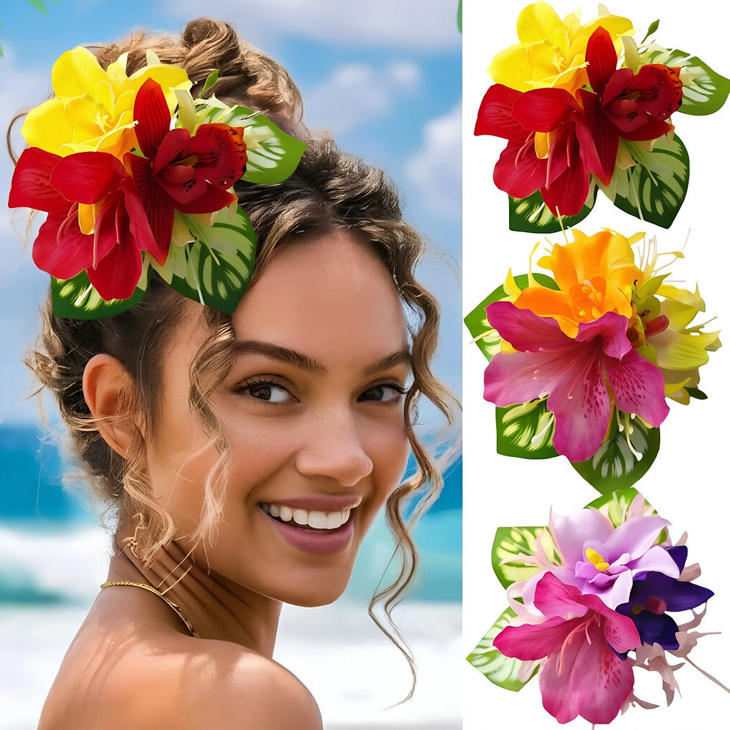 Hawaii Orchid Flower Hair Clip – Tropical Barrette for Women