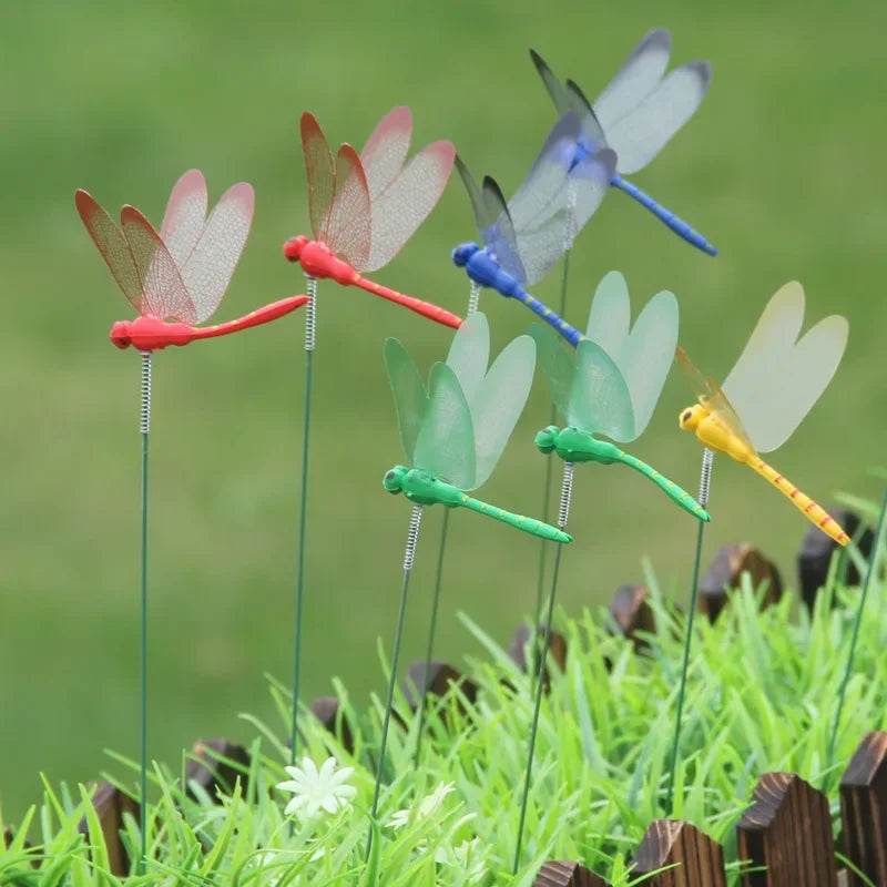 10-Pack Dragonfly Garden Stakes | Potted Plant Décor Picks