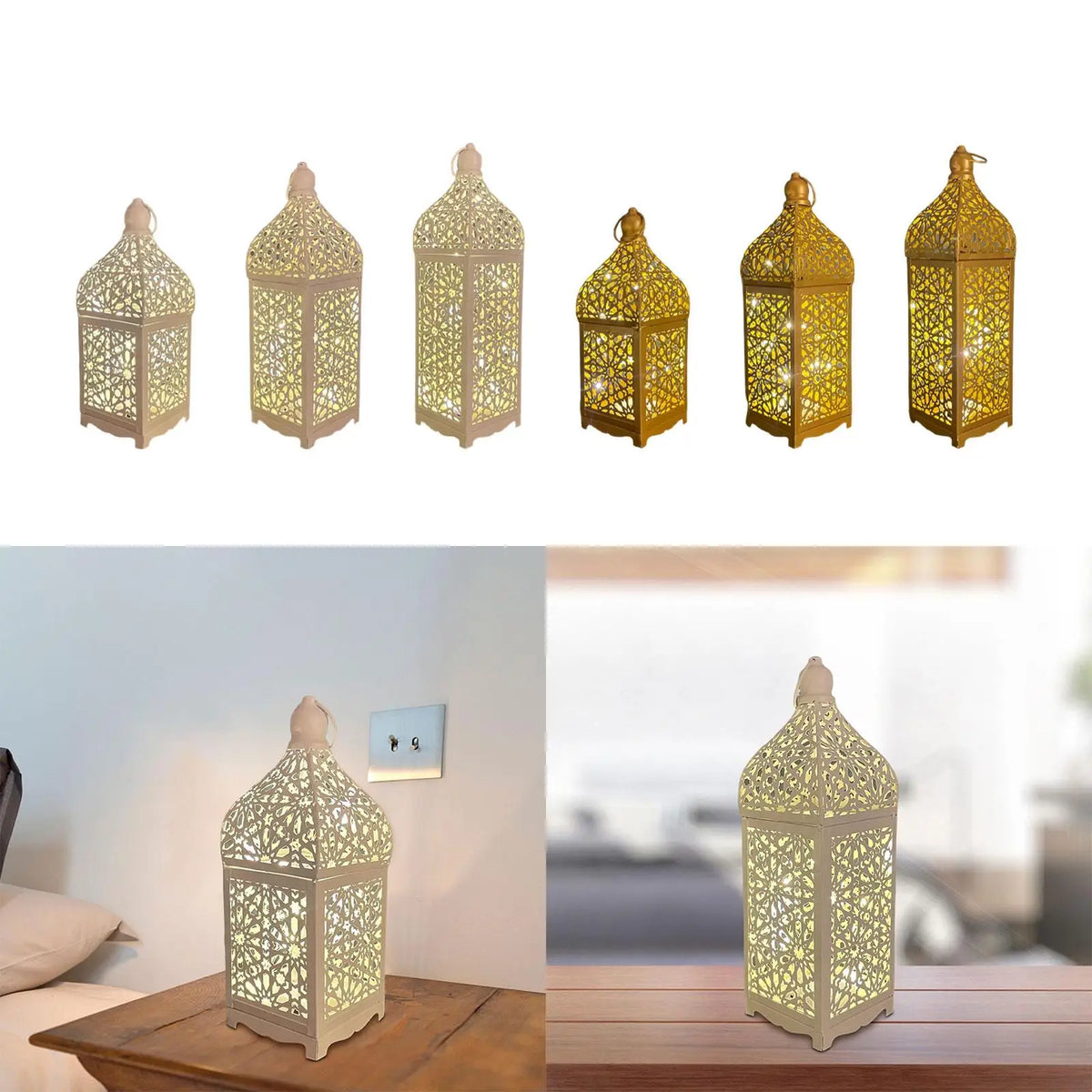 Vintage Iron Candle Lantern – Pillar & Tealight Holder