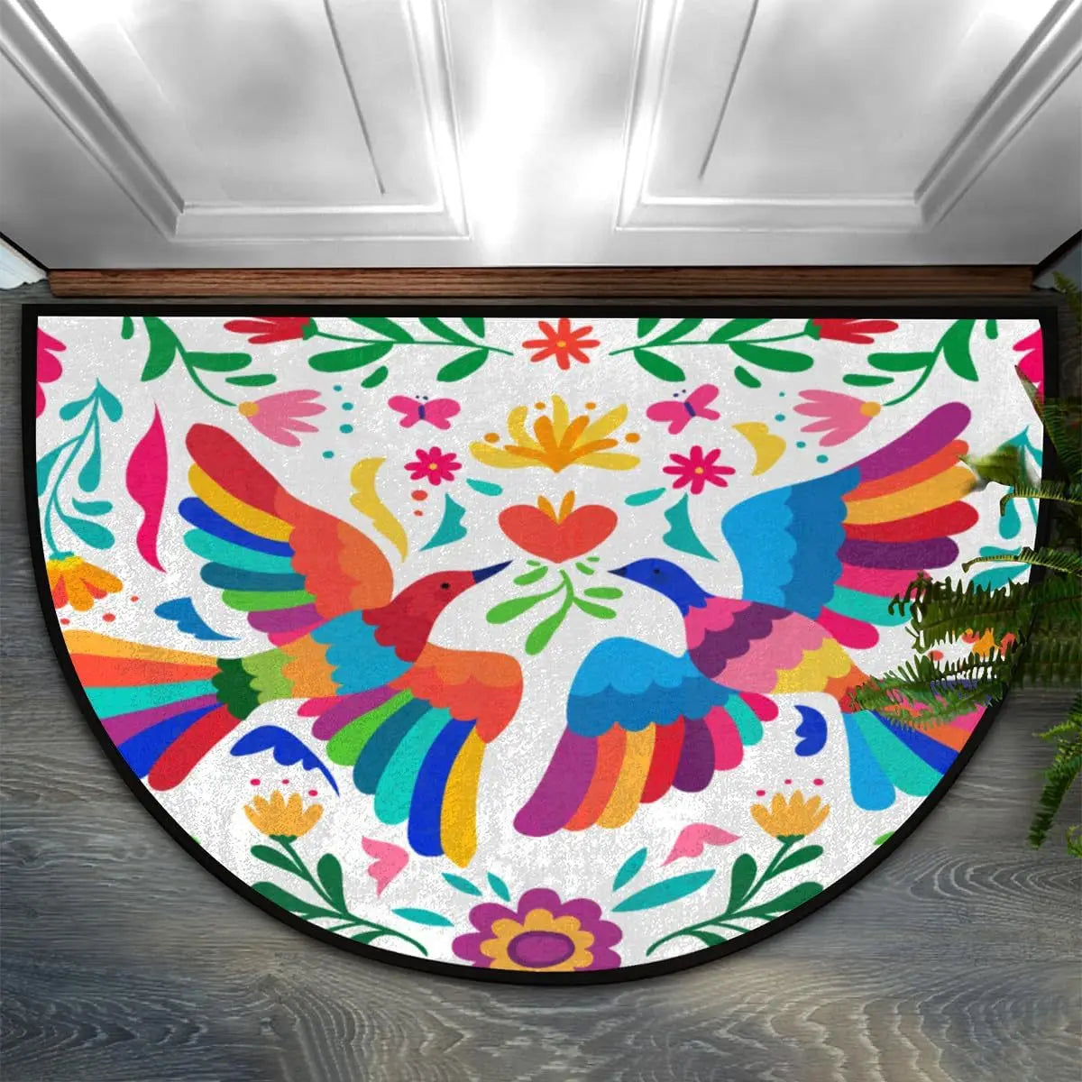 Semi-Circular Non-Slip Doormat – Indoor & Outdoor Entrance Rug