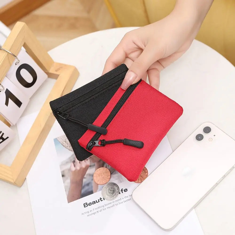 Unisex Mini Canvas Coin Purse – Zipper Wallet & Key Pouch