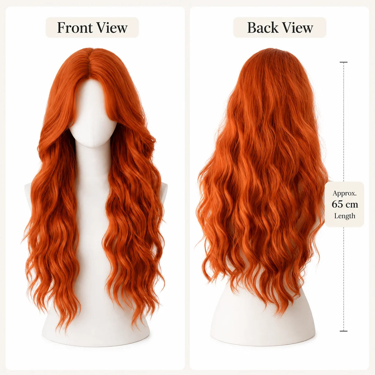 Dirty Orange Long Curly Cosplay Wig with Bangs | Full Headpiece