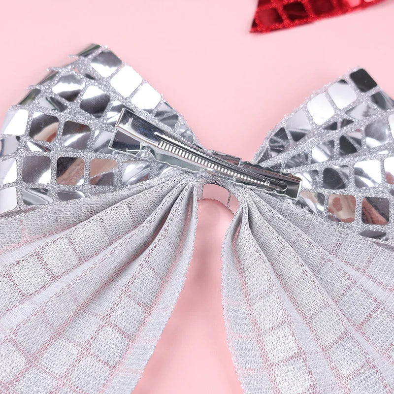 12-Pack Sequin Bow Hair Clips – Sparkly Duckbill Clips for Girls