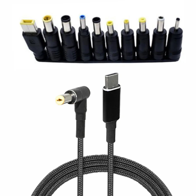 10-Piece USB-C to DC Power Adapter Set – 100W PD Fast Charge