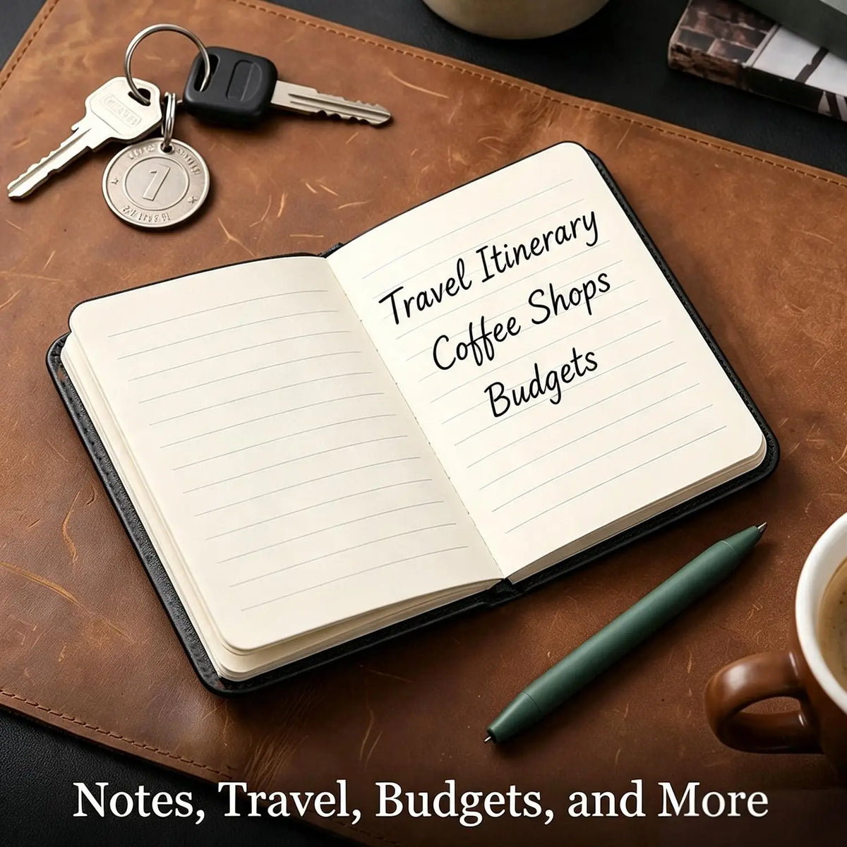 Mini A7 Pocket Notebook – PU Leather Diary with Pen Holder