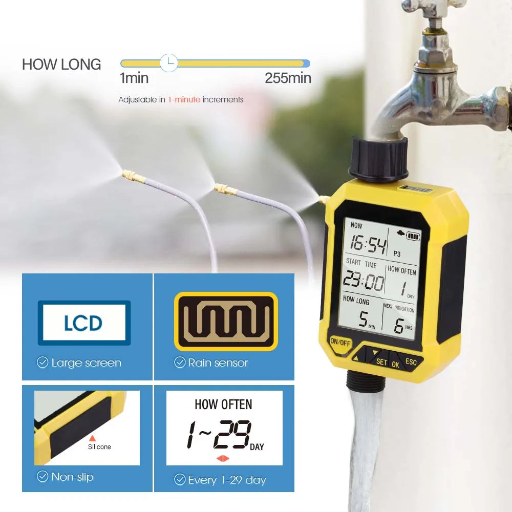 LCD Automatic Garden Irrigation Timer – IPX5, Child Lock | NIFTY
