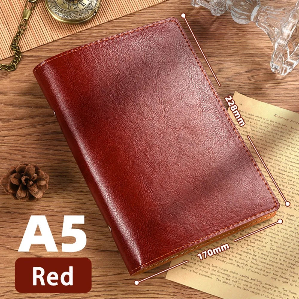 Vintage PU Leather Loose-Leaf Notebook A5/A6 – Diary Binder