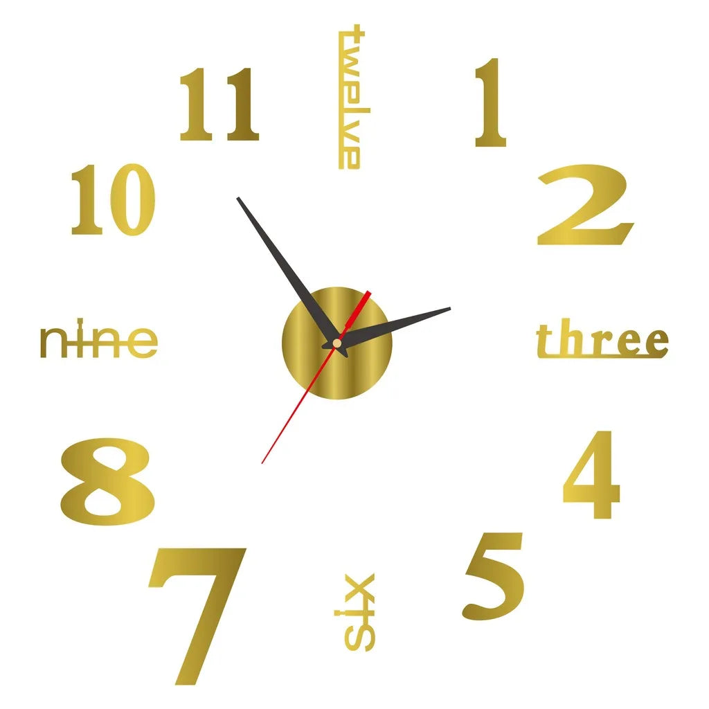 Nordic Minimalist Acrylic Wall Clock – Silent 40cm DIY