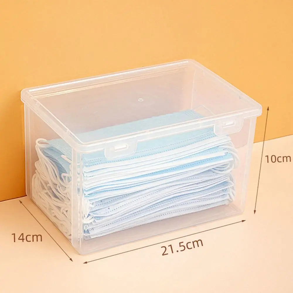 Transparent Plastic Flip Storage Box – Stackable Organizer