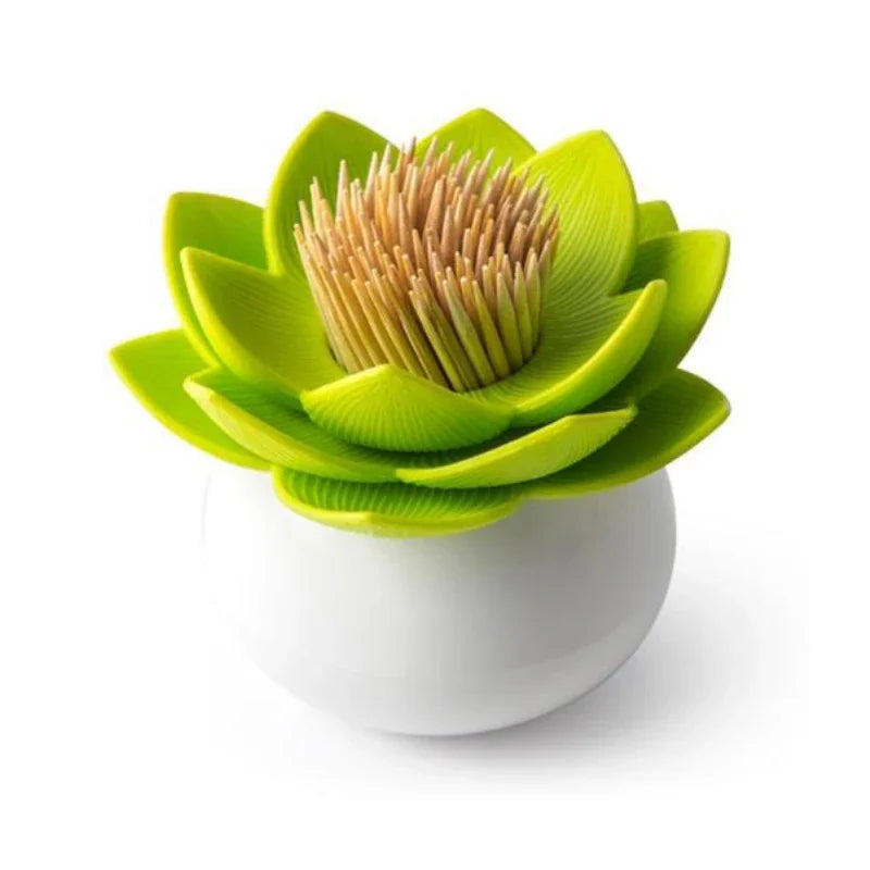 Lotus Cotton Swab & Toothpick Holder – Decorative Organizer