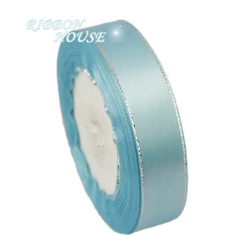 White Silver Edge Satin Ribbon 25 Yards – Gift & Craft