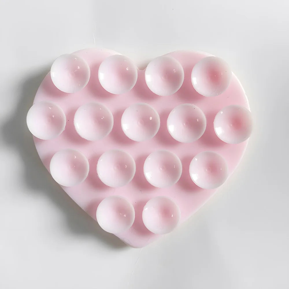 Heart-Shaped Silicone Suction Cup Phone Holder | Anti-Slip