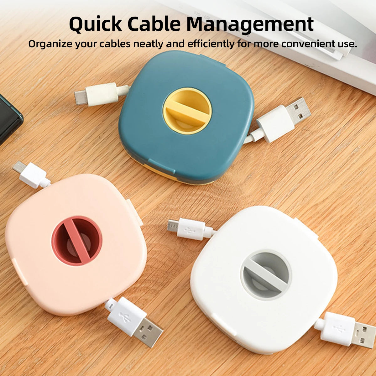 FONKEN Round Cord Organizer & Cable Winder | Home Office